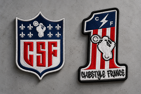 Patchs brodés CLUBSTYLE FRANCE : écusson CSF et N°1